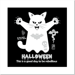 CAT rules - This is a good day to be rebellious for Halloween Posters and Art